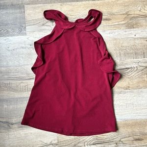 Burgundy RW&co top with frills